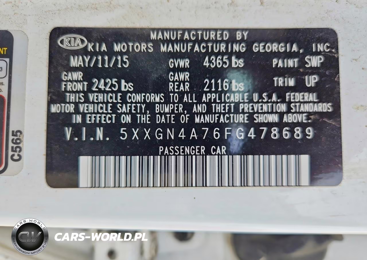 2015 Kia Optima Ex VIN:5XXGN4A76FG478689 - 12