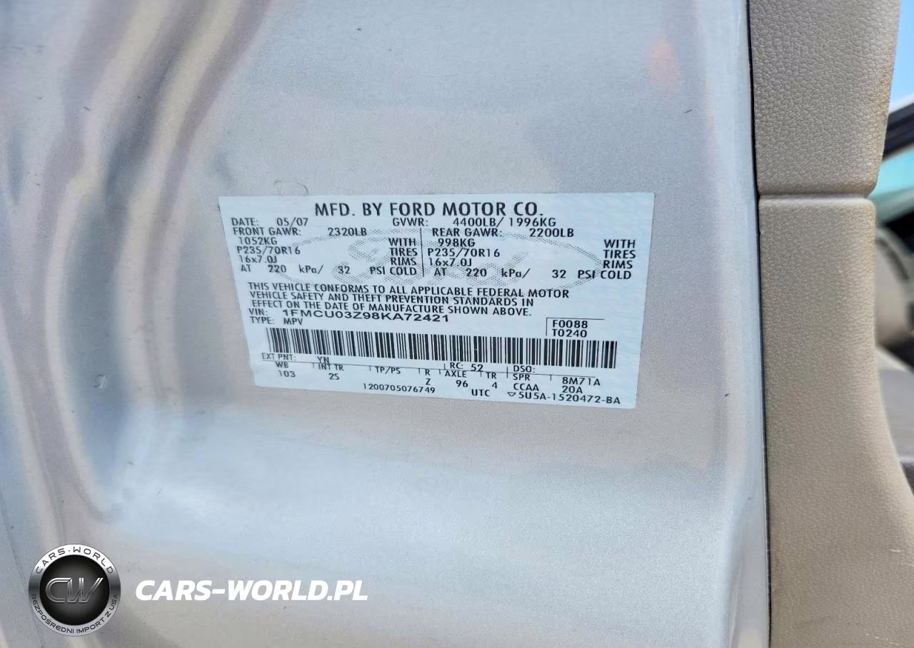 2008 Ford Escape Xlt VIN:1FMCU03Z98KA72421 - 13