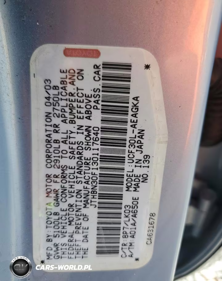 2003 Lexus Ls 430 VIN:JTHBN30F130117640 - 12