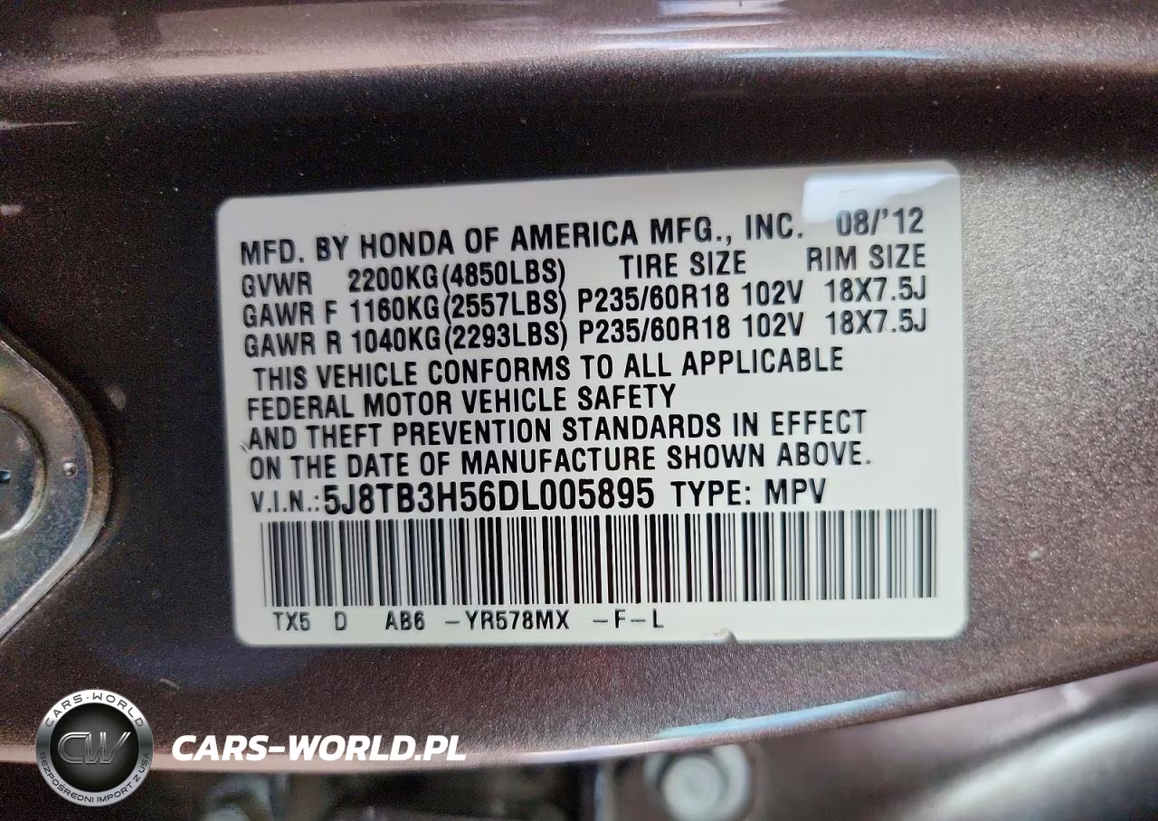 2013 Acura Rdx Technology VIN:5J8TB3H56DL005895 - 12