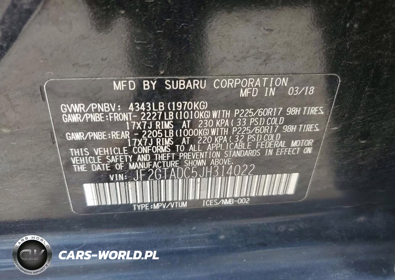 2018 Subaru Crosstrek Premium VIN:JF2GTADC5JH314022 - 12