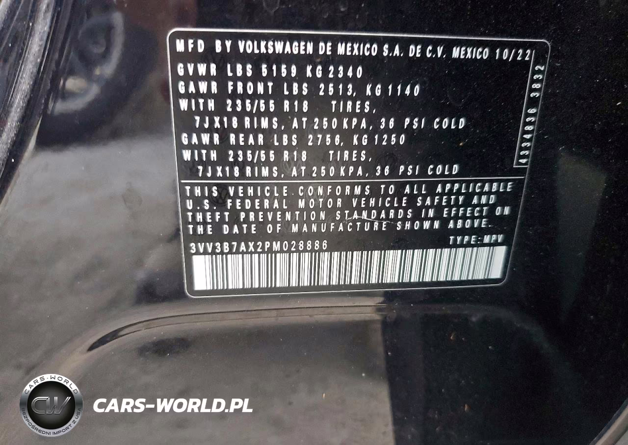 2023 Volkswagen Tiguan Se VIN:3VV3B7AX2PM028886 - 13