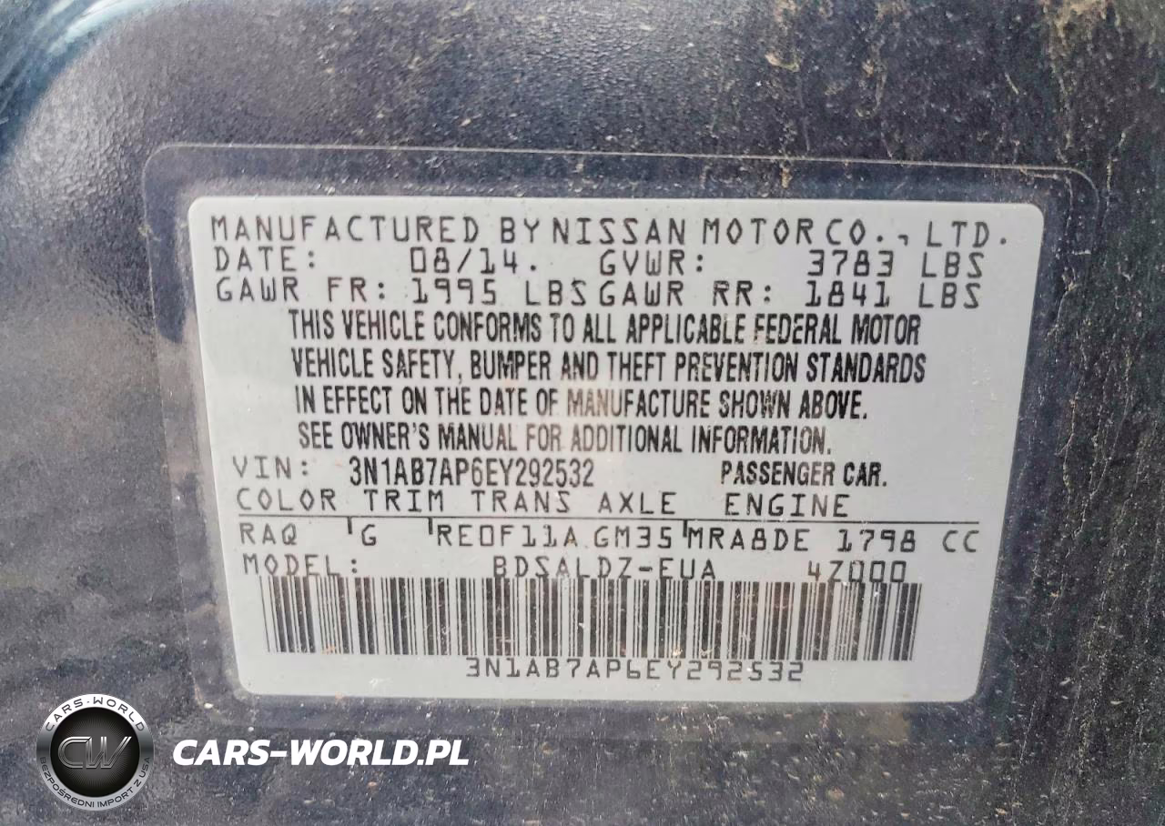 2014 Nissan Sentra Sv VIN:3N1AB7AP6EY292532 - 12