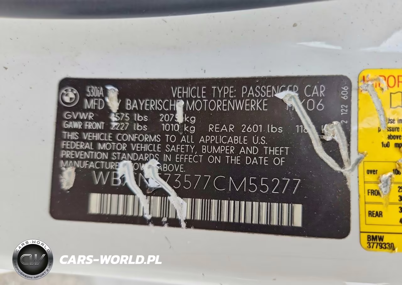 2007 BMW 530 I VIN:WBANE73577CM55277 - 12