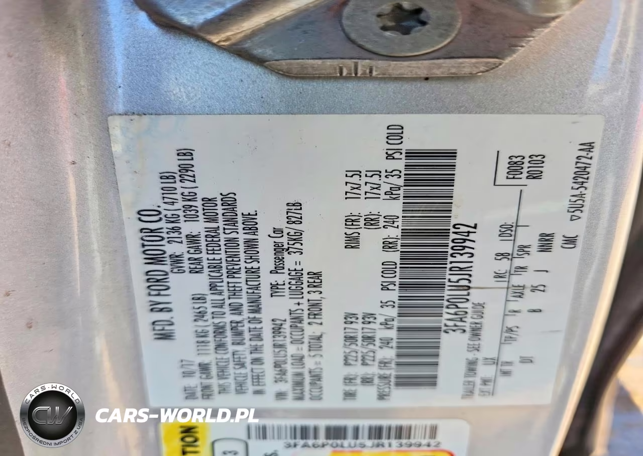 2018 Ford Fusion Se Hybrid VIN:3FA6P0LU5JR139942 - 12
