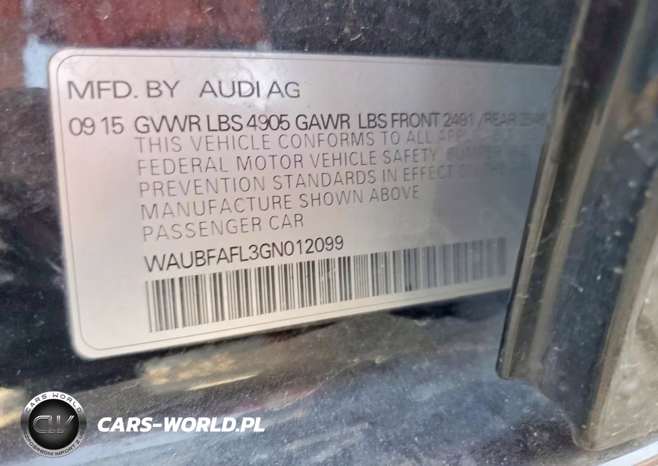 2016 Audi A4 2.0T Prm+ Sln VIN:WAUBFAFL3GN012099 - 13