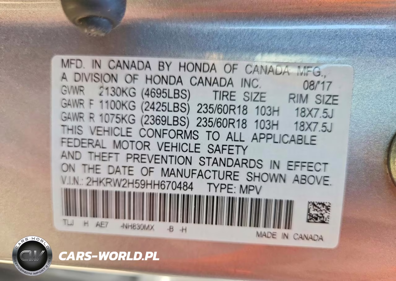 2017 Honda Cr-V Ex VIN:2HKRW2H59HH670484 - 13