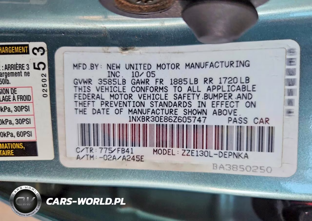 2006 Toyota Corolla Le VIN:1NXBR30E86Z605747 - 12
