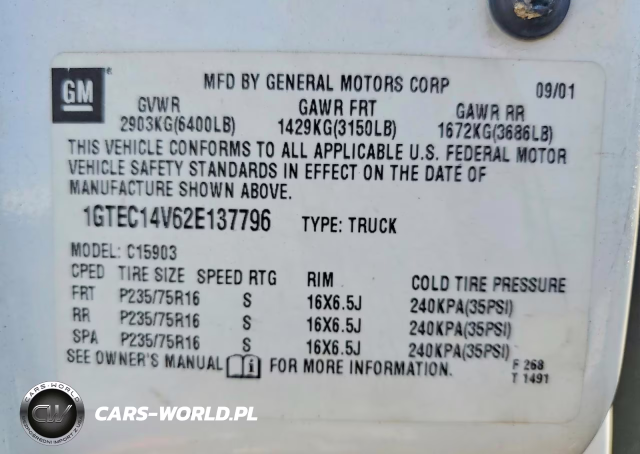2002 GMC New Sierra C1500 VIN:1GTEC14V62E137796 - 12