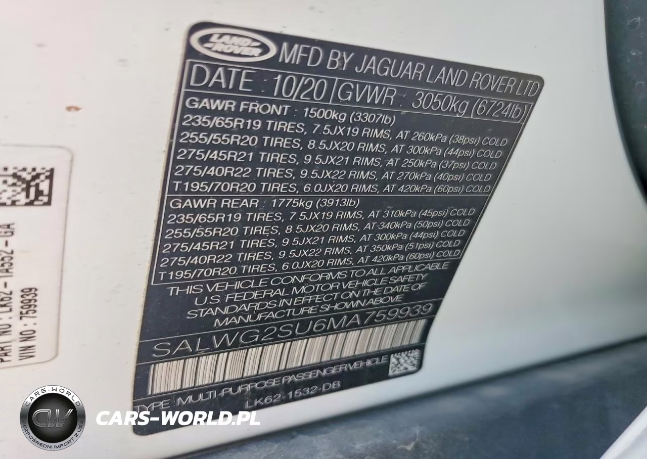 2021 Land Rover Range Rover Sport Se VIN:SALWG2SU6MA759939 - 13