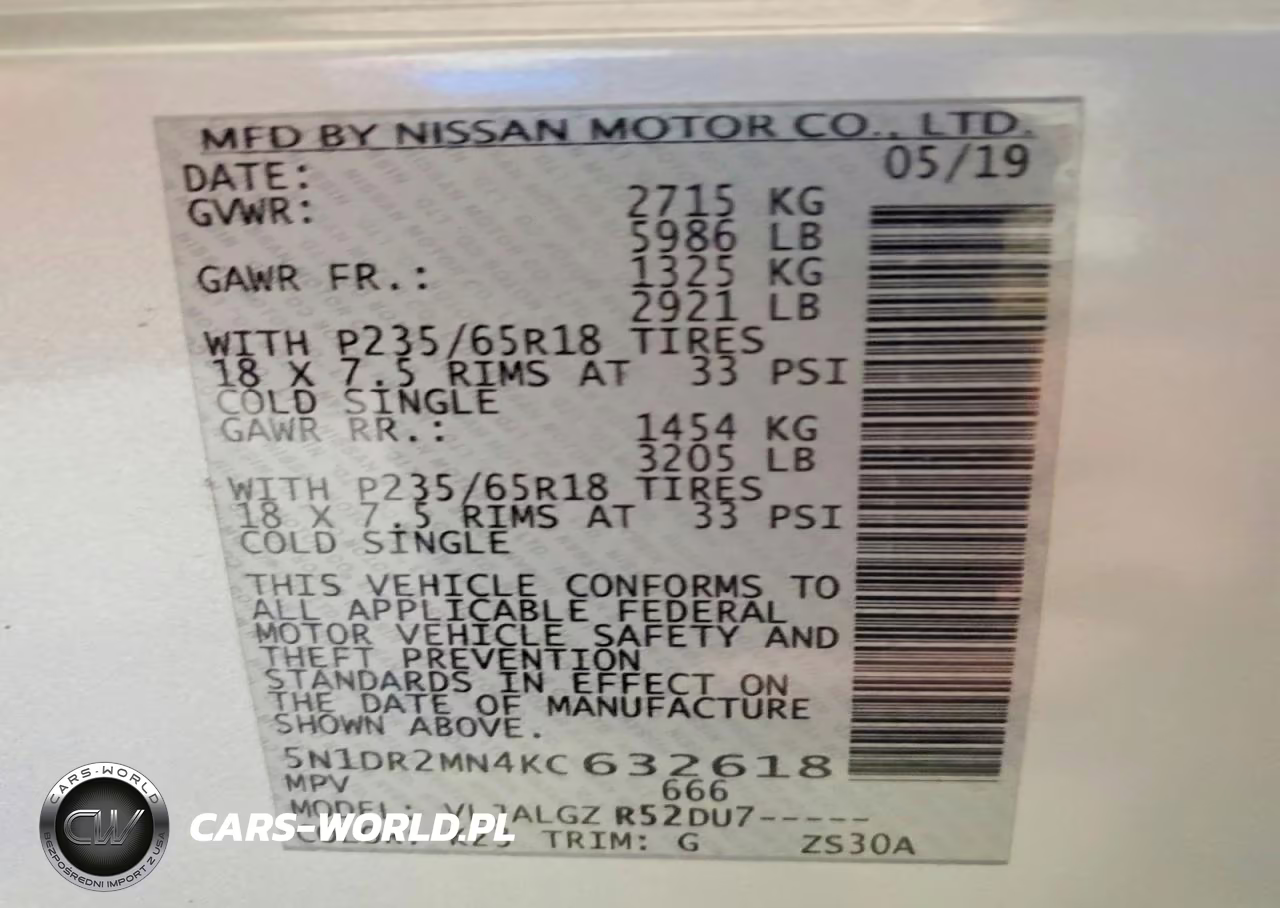 2019 Nissan Pathfinder Sl VIN:5N1DR2MN4KC632618 - 14