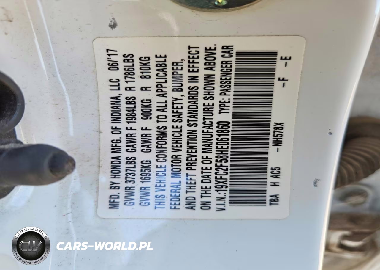 2017 Honda Civic Lx VIN:19XFC2F58HE061860 - 12