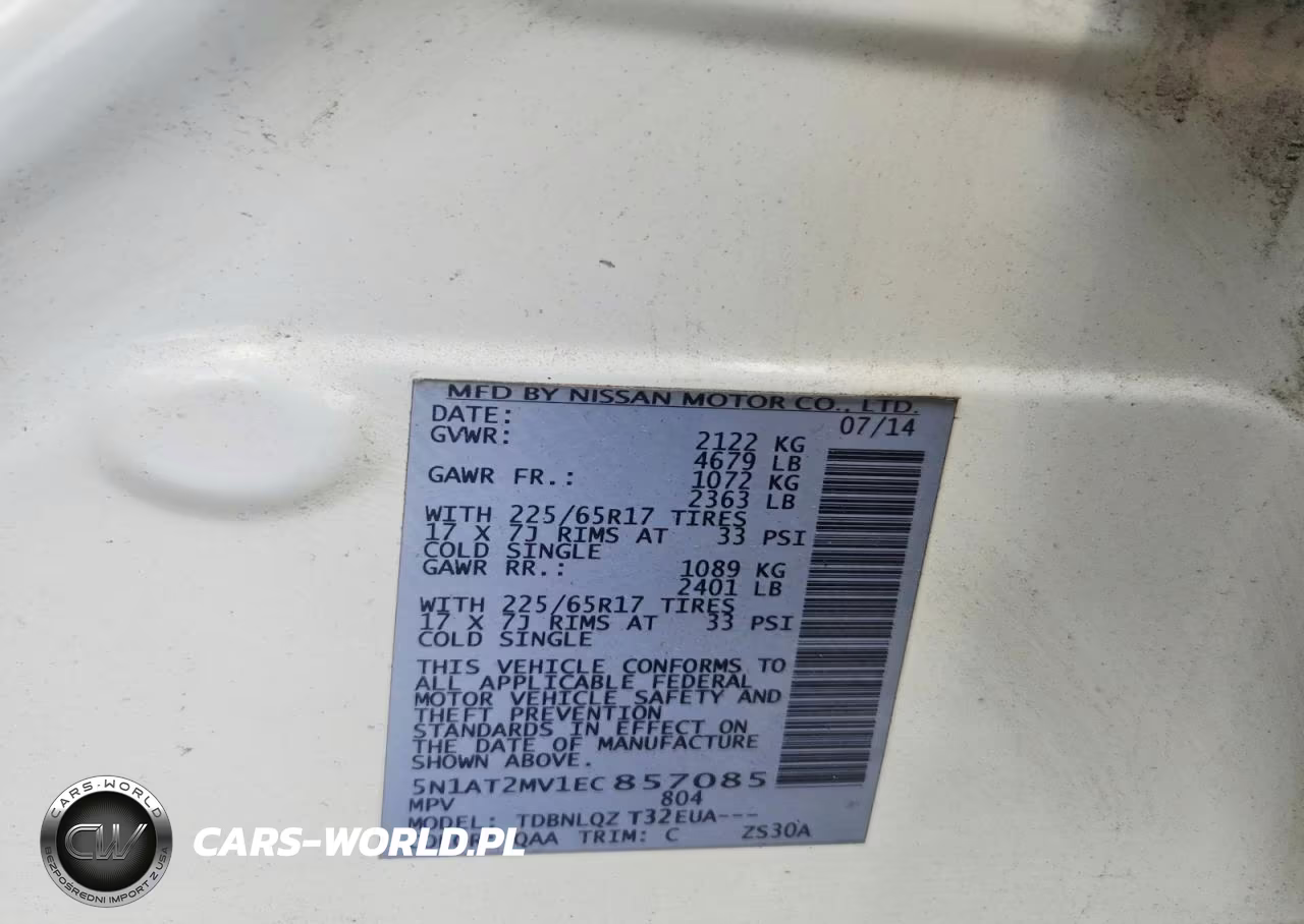 2014 Nissan Rogue Sv VIN:5N1AT2MV1EC857085 - 13