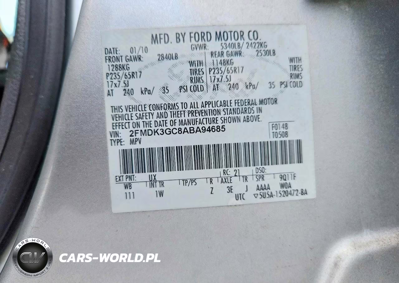 2010 Ford Edge Se VIN:2FMDK3GC8ABA94685 - 14