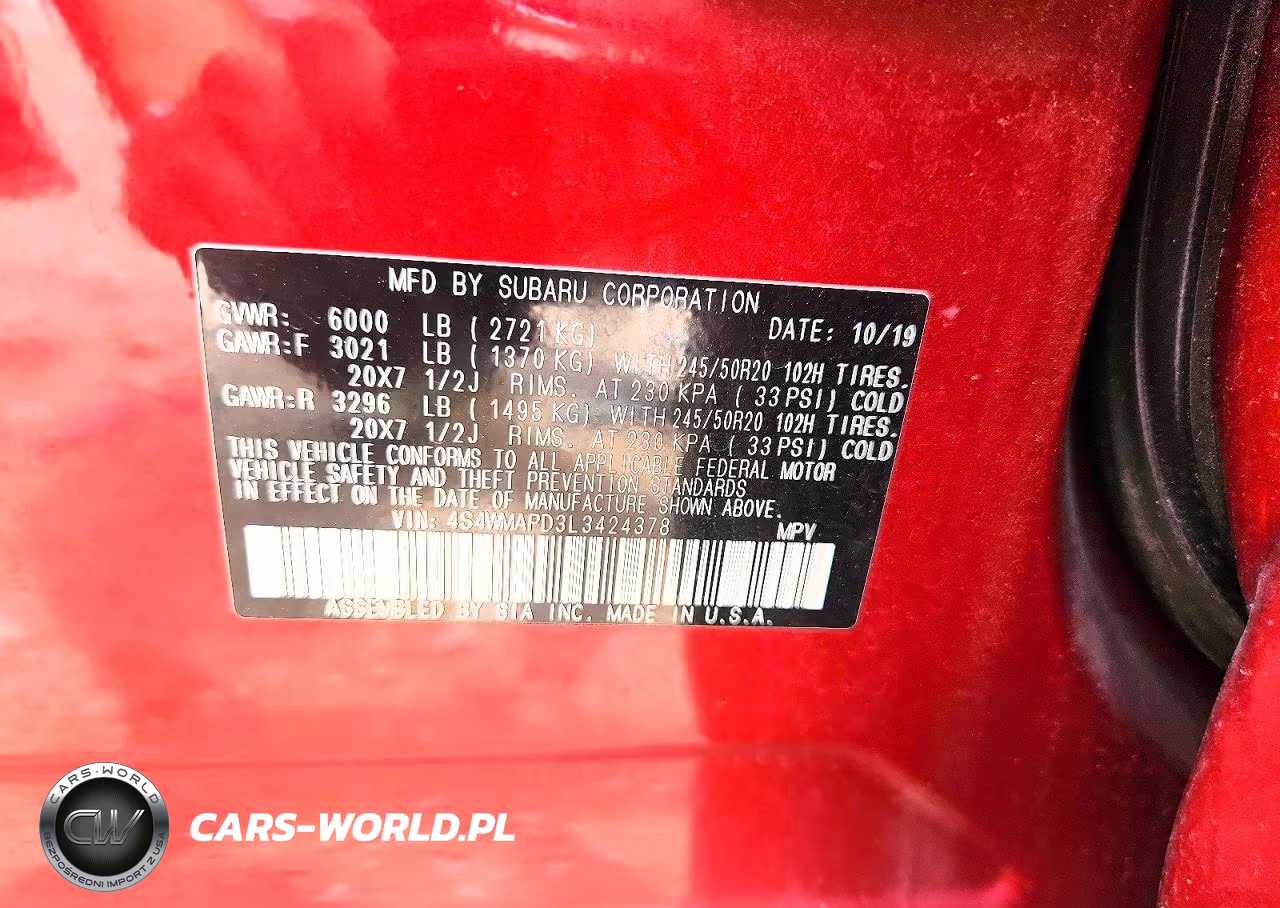 2020 Subaru Ascent Limited VIN:4S4WMAPD3L3424378 - 13