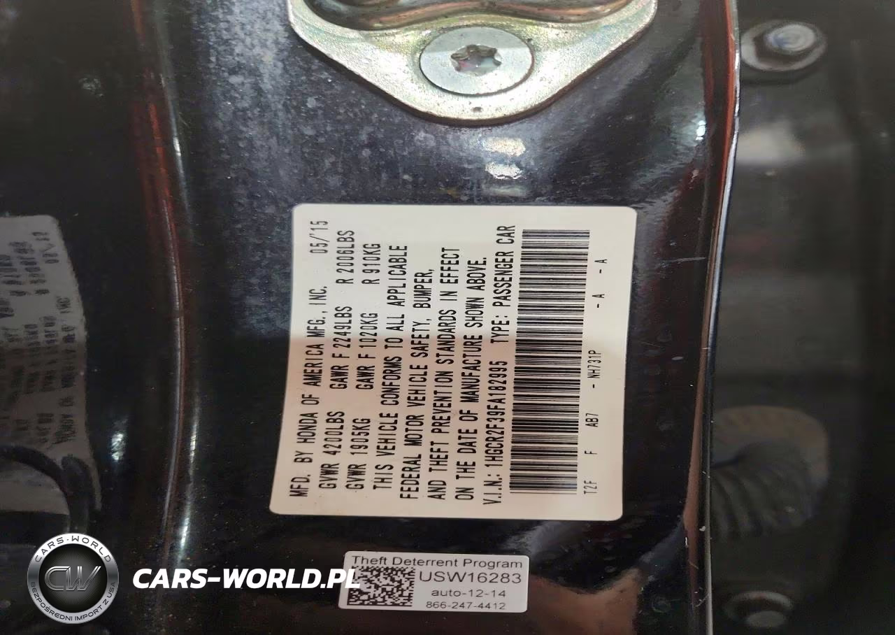 2015 Honda Accord Lx VIN:1HGCR2F39FA182995 - 12