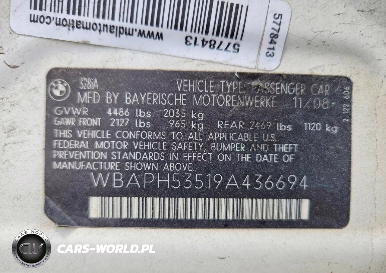 2009 BMW 328 I Sulev VIN:WBAPH53519A436694 - 12