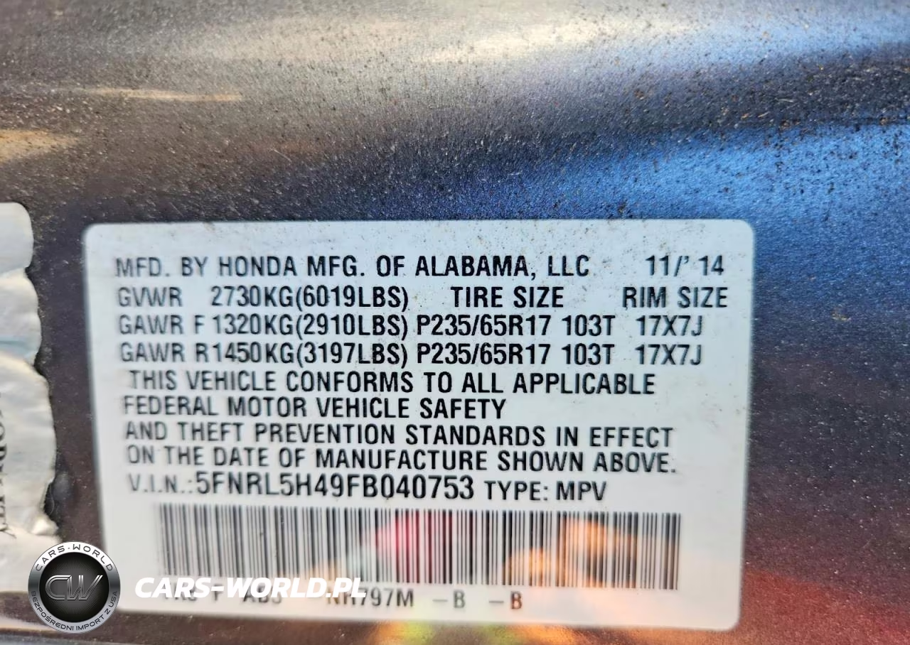 2015 Honda Odyssey Ex VIN:5FNRL5H49FB040753 - 13