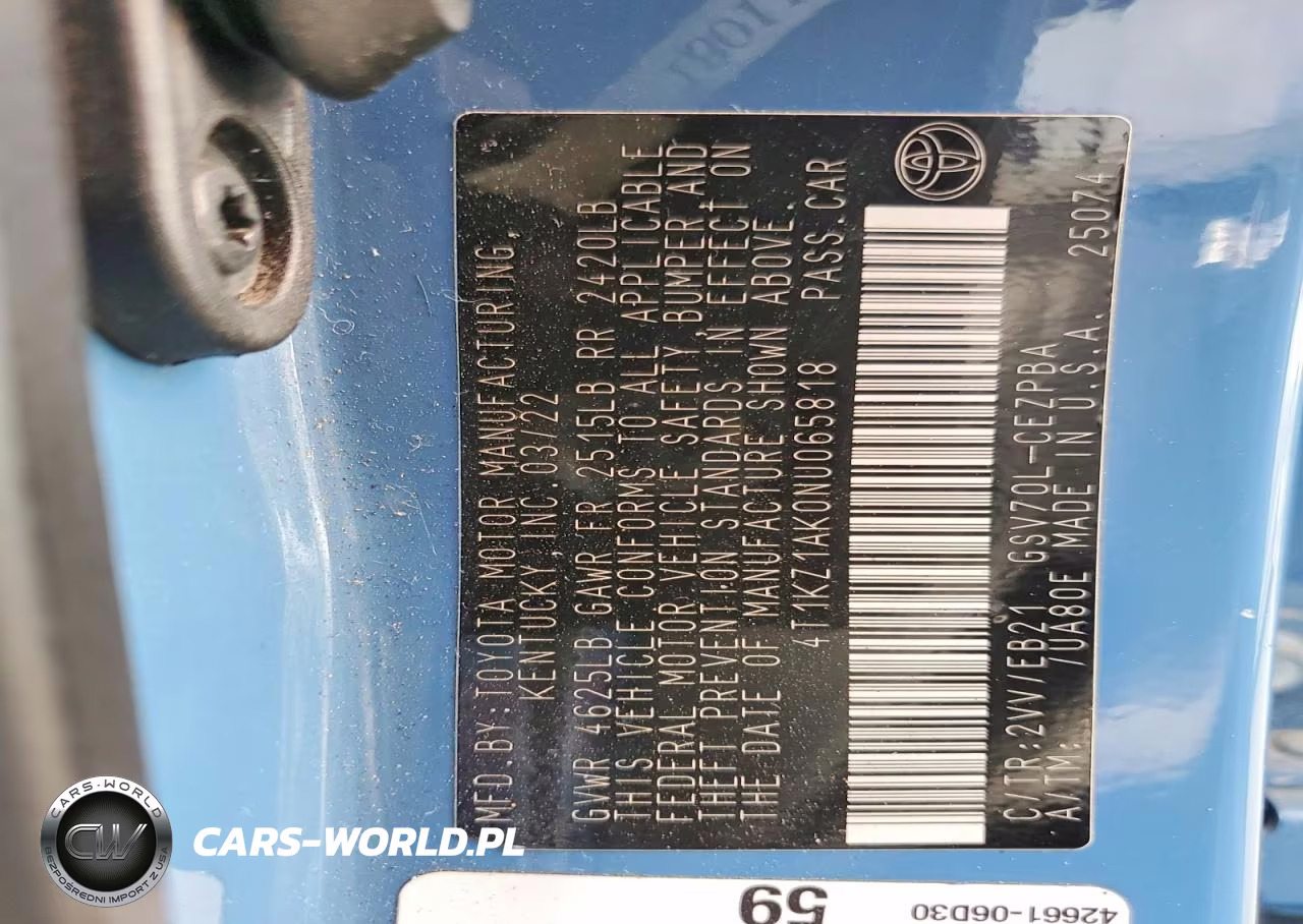 2022 Toyota Camry Trd VIN:4T1KZ1AK0NU065818 - 12