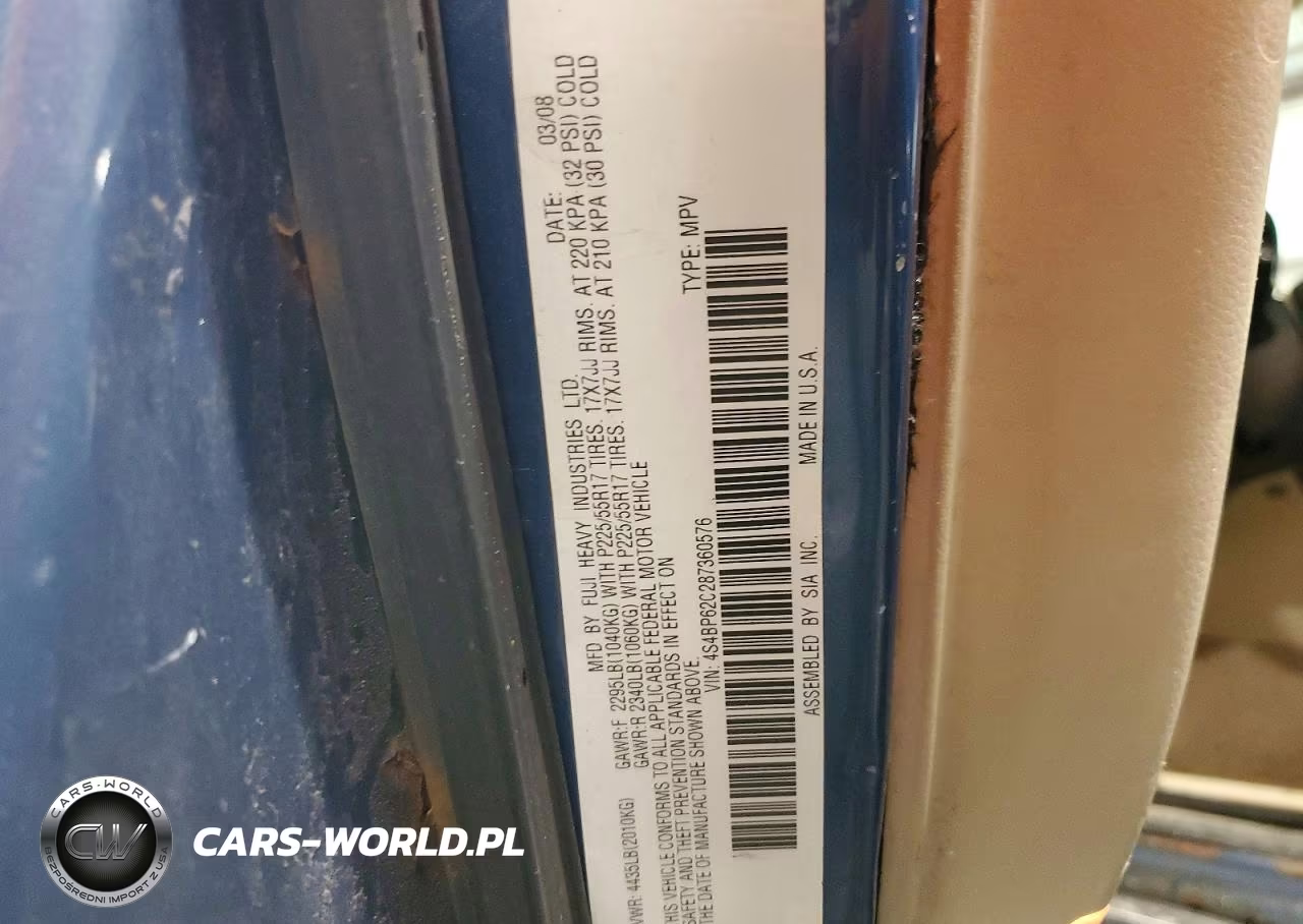 2008 Subaru Outback 2.5I Limited VIN:4S4BP62C287360576 - 12