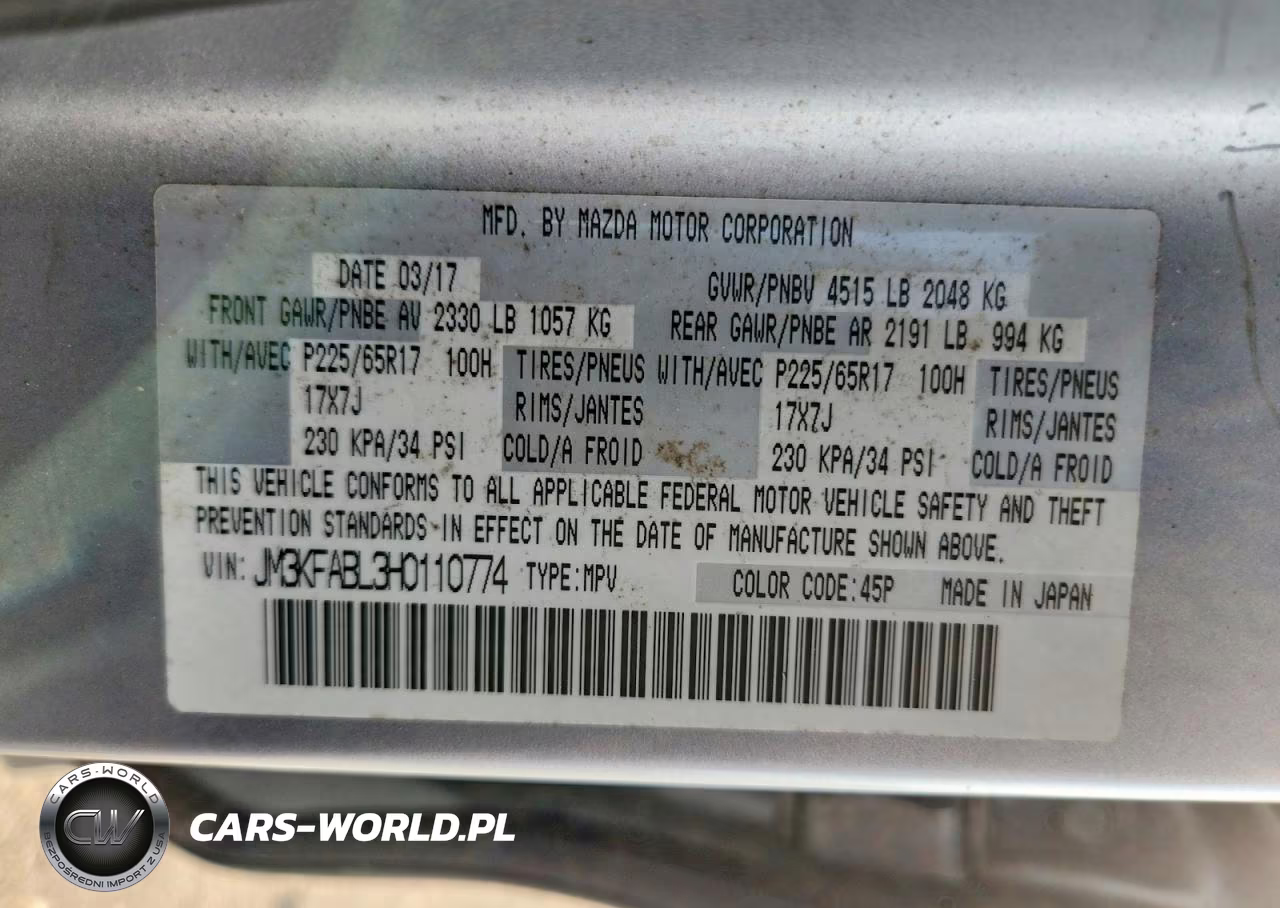 2017 Mazda Cx-5 Sport VIN:JM3KFABL3H0110774 - 12