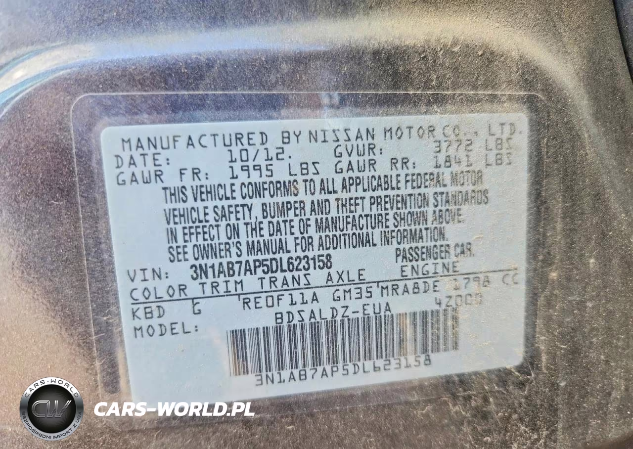 2013 Nissan Sentra S VIN:3N1AB7AP5DL623158 - 12