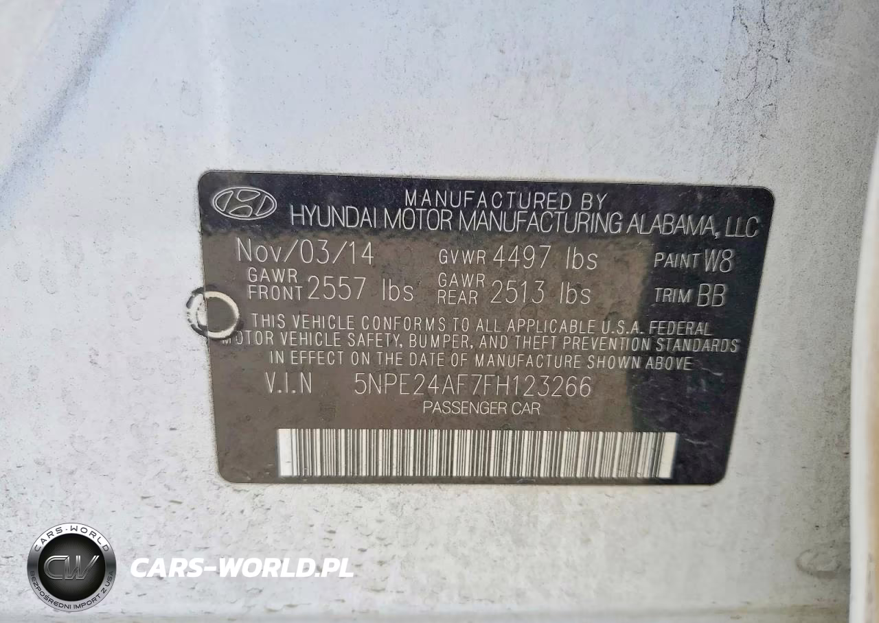 2015 Hyundai Sonata Se VIN:5NPE24AF7FH123266 - 12