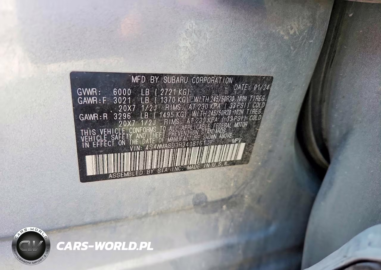 2024 Subaru Ascent Limited VIN:4S4WMASD3R3418161 - 12