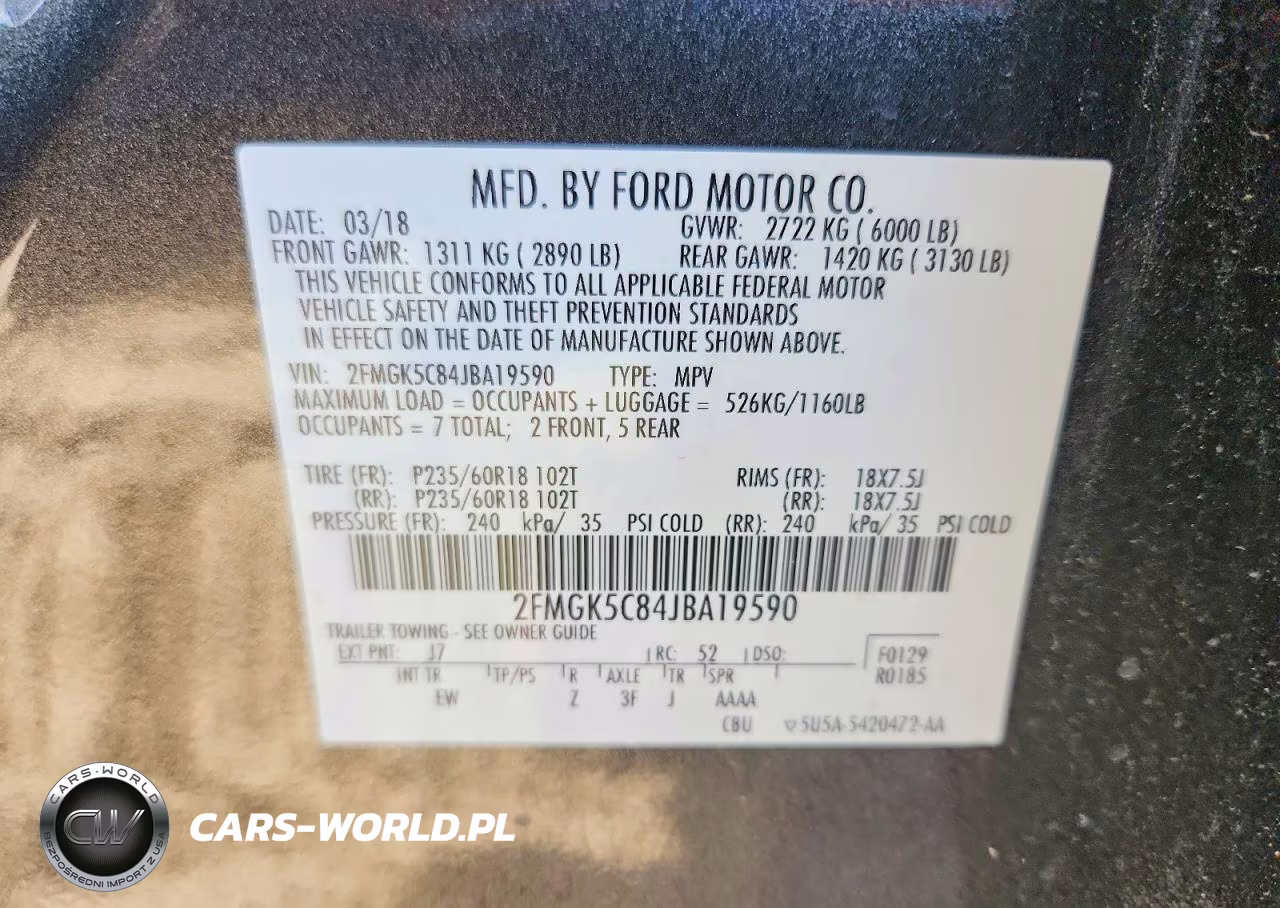 2018 Ford Flex Sel VIN:2FMGK5C84JBA19590 - 14