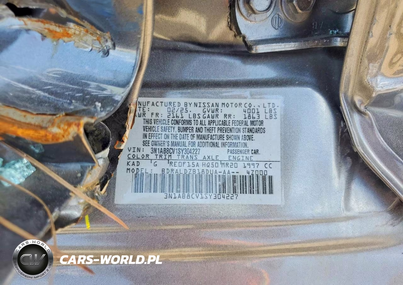 2025 Nissan Sentra Sv VIN:3N1AB8CV1SY304227 - 12
