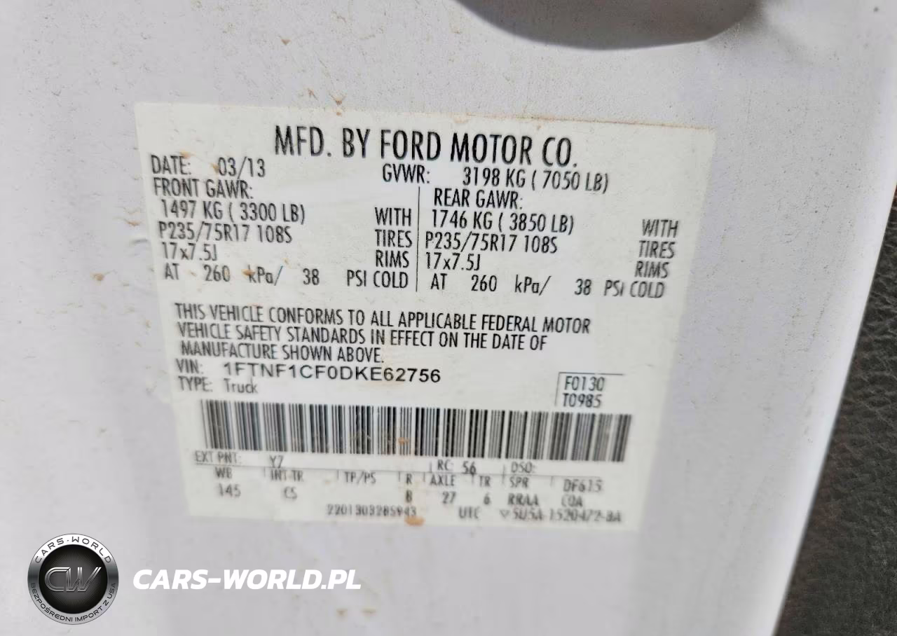 2013 Ford F150 VIN:1FTNF1CF0DKE62756 - 12