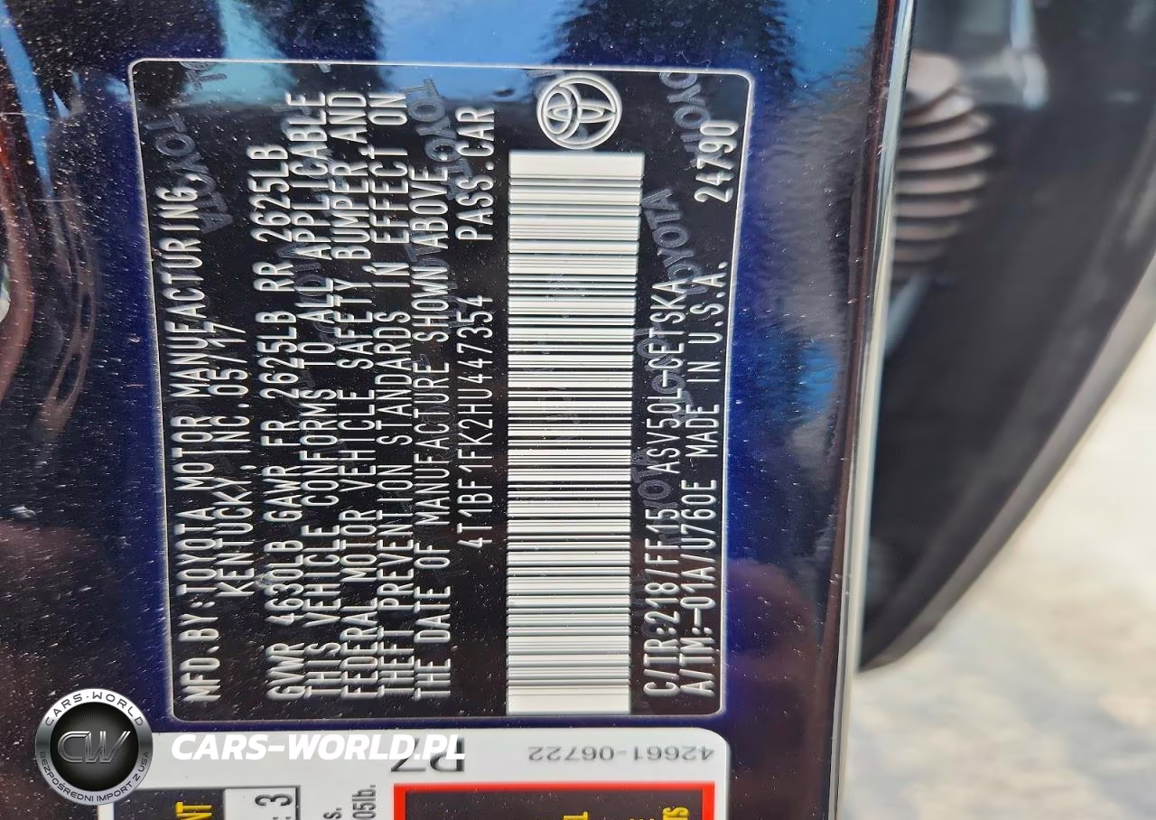 2017 Toyota Camry Se VIN:4T1BF1FK2HU447354 - 12