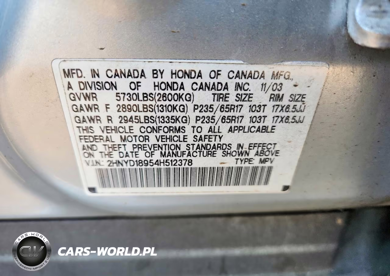 2004 Acura Mdx VIN:2HNYD18954H512378 - 13