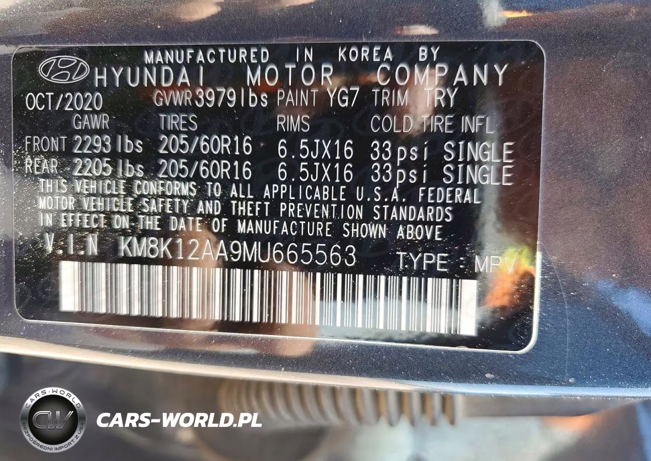 2021 Hyundai Kona Se VIN:KM8K12AA9MU665563 - 13