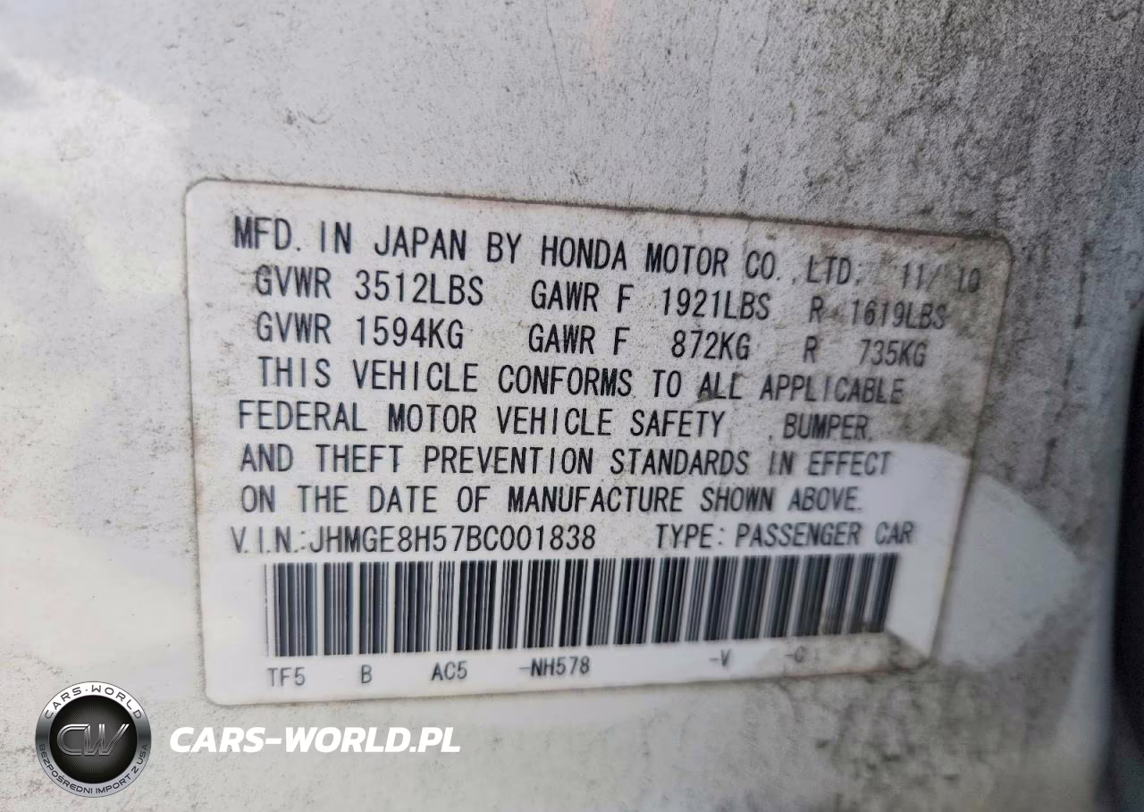 2011 Honda Fit Sport VIN:JHMGE8H57BC001838 - 12