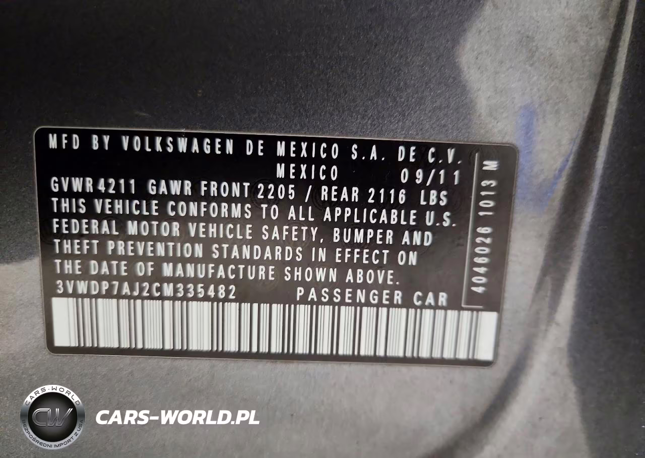 2012 Volkswagen Jetta Se VIN:3VWDP7AJ2CM335482 - 13