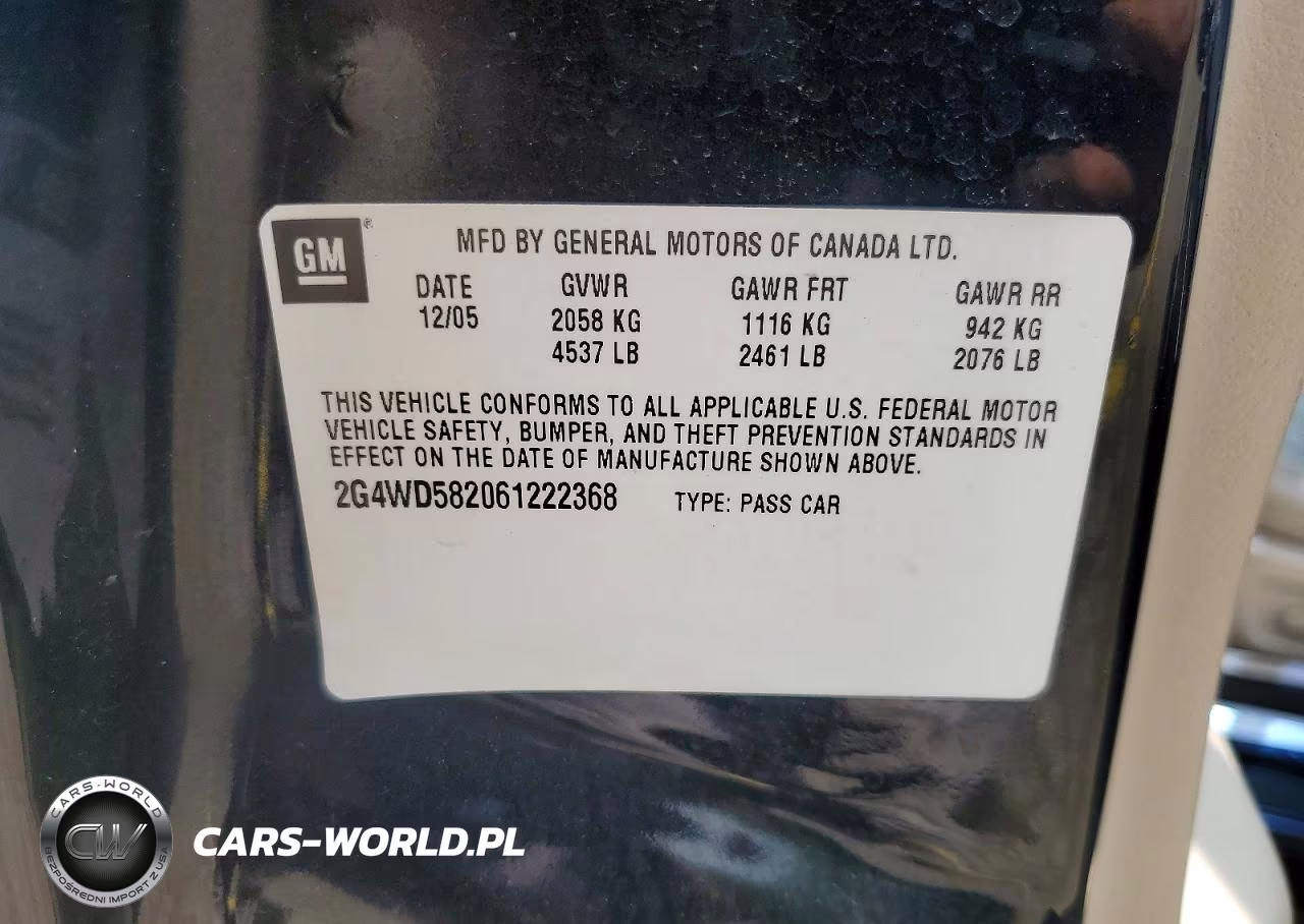 2006 Buick Lacrosse Cxl VIN:2G4WD582061222368 - 12