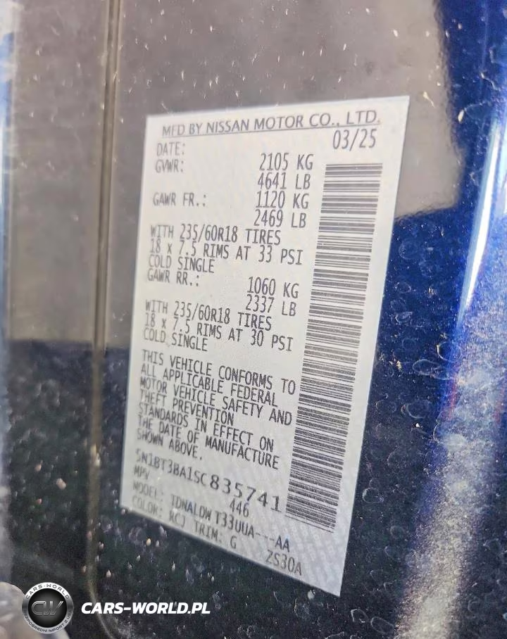2025 Nissan Rogue Sv VIN:5N1BT3BA1SC835741 - 12