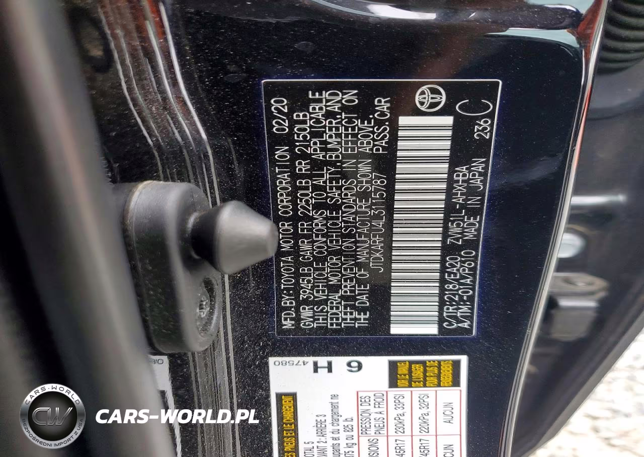 2020 Toyota Prius Xle VIN:JTDKARFU4L3115787 - 13