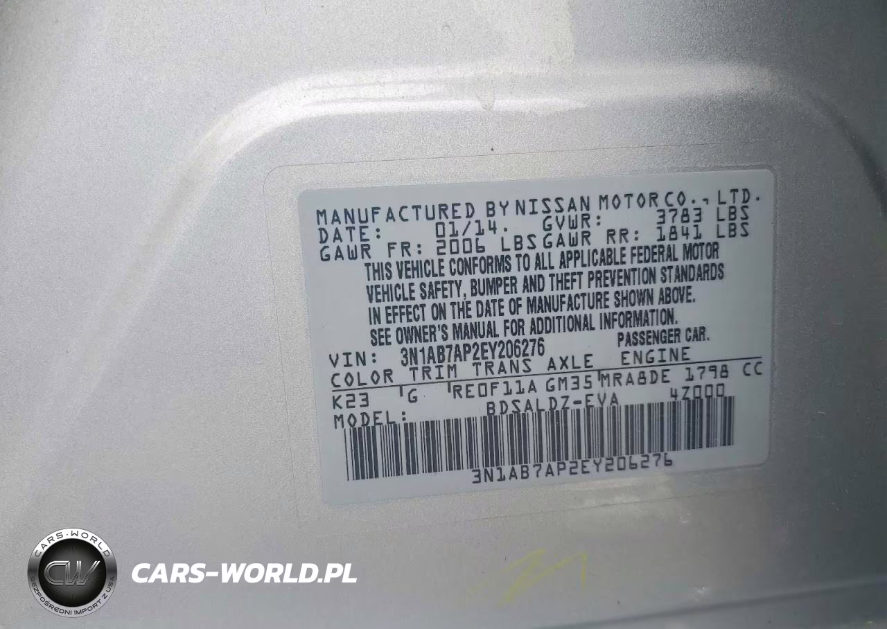 2014 Nissan Sentra Sv VIN:3N1AB7AP2EY206276 - 12