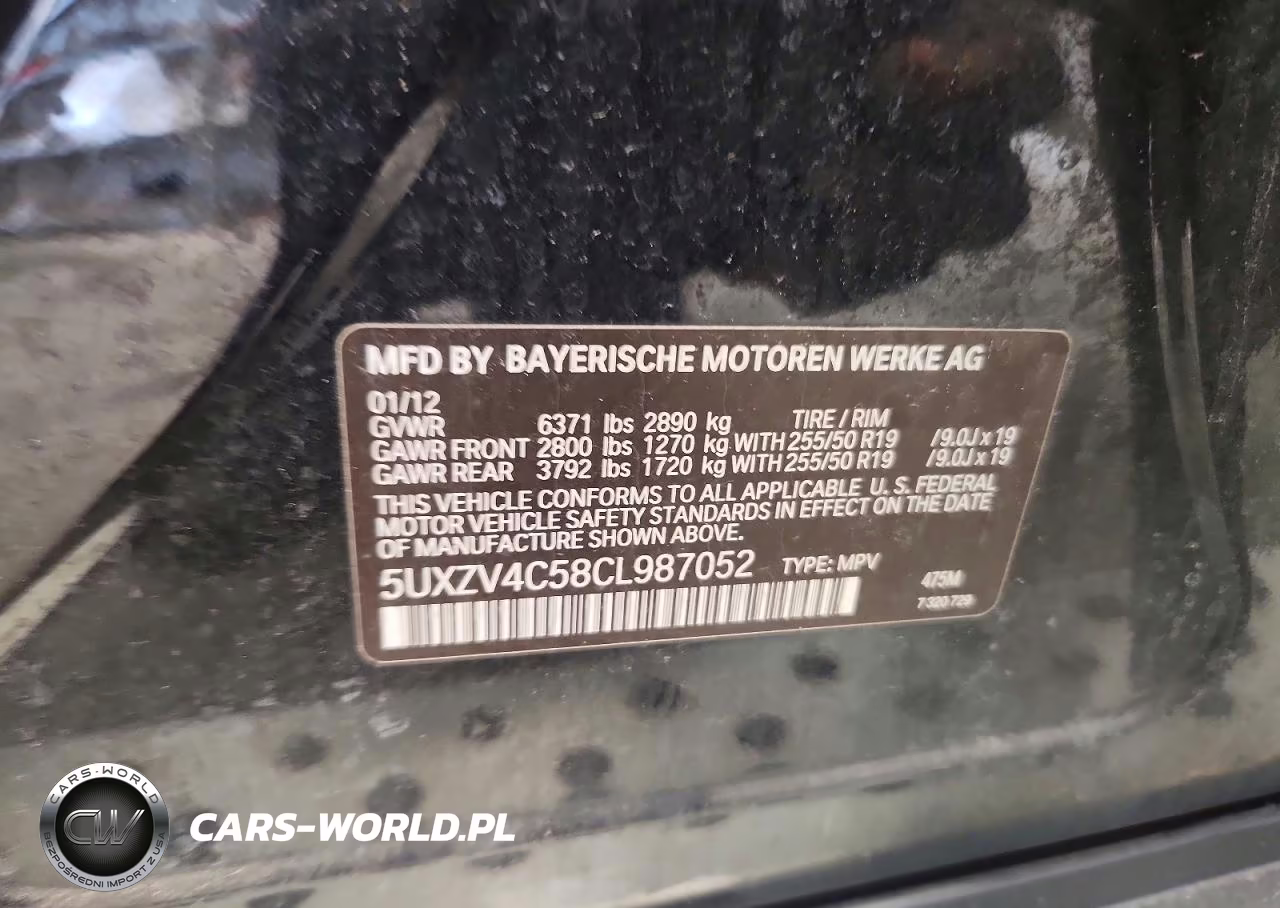 2012 BMW X5 xDrive35I VIN:5UXZV4C58CL987052 - 13