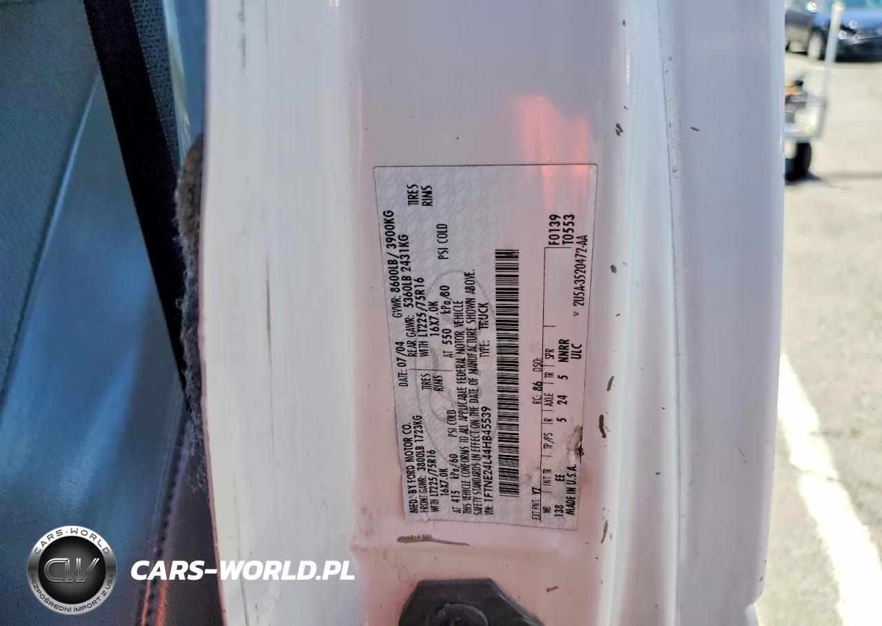 2004 Ford Econoline E250 Van VIN:1FTNE24L44HB45539 - 13