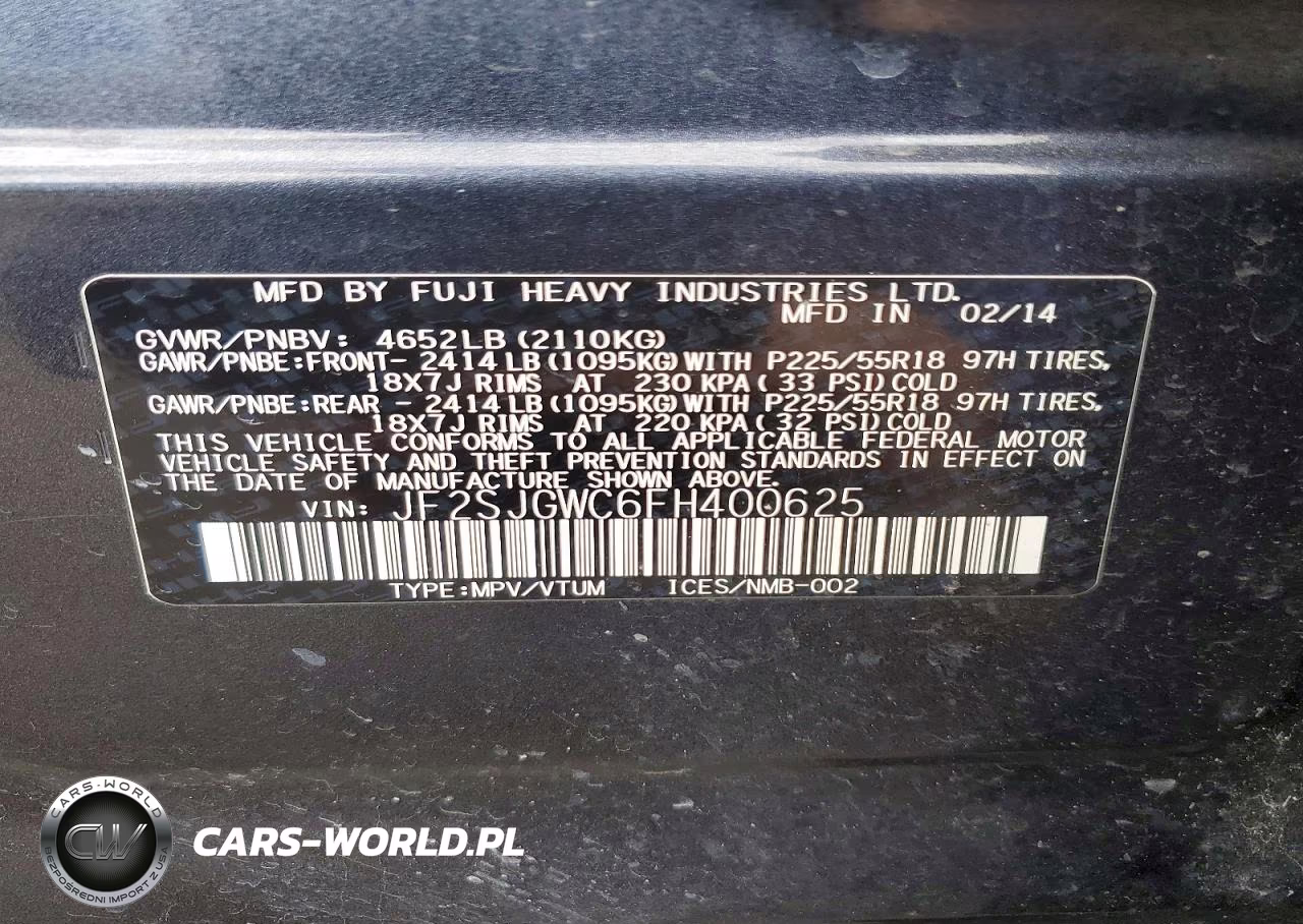 2015 Subaru Forester 2.0Xt Touring VIN:JF2SJGWC6FH400625 - 13