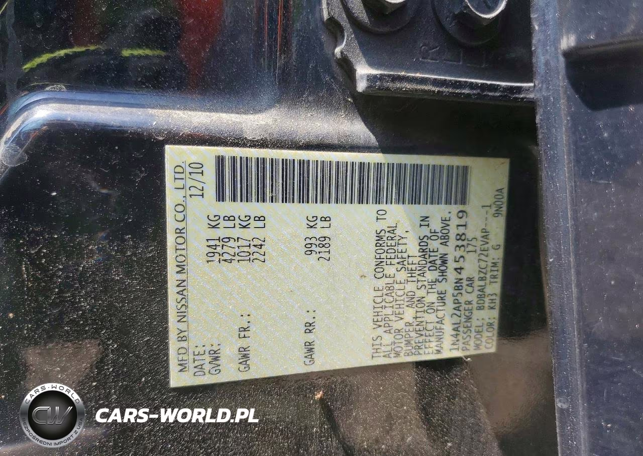 2011 Nissan Altima 2.5 VIN:1N4AL2AP5BN453819 - 12