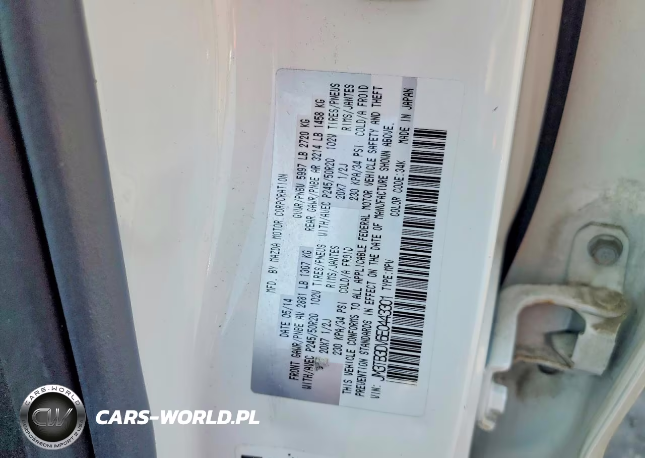 2014 Mazda Cx-9 Grand Touring VIN:JM3TB3DV6E0443301 - 13