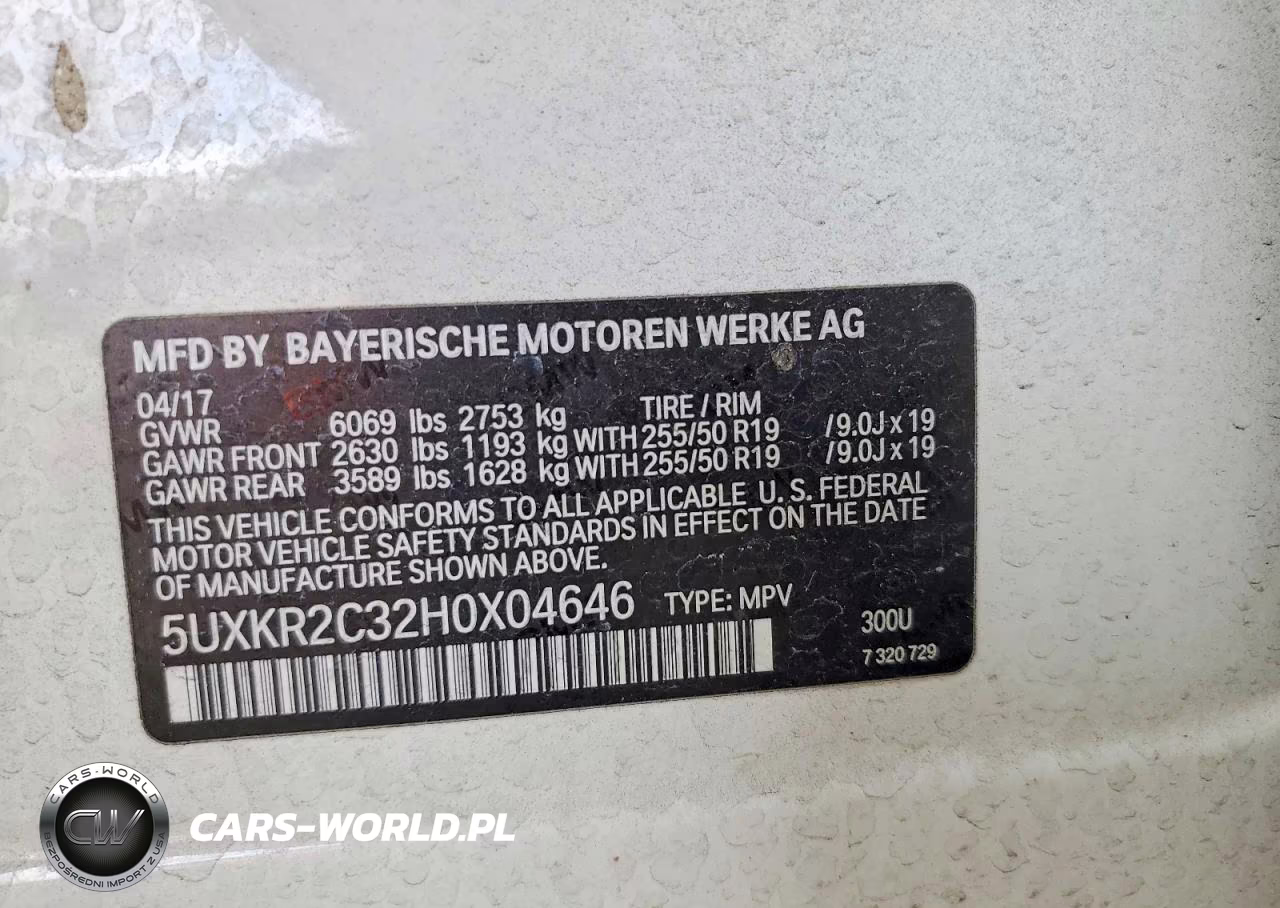 2017 BMW X5 Sdrive35I VIN:5UXKR2C32H0X04646 - 12