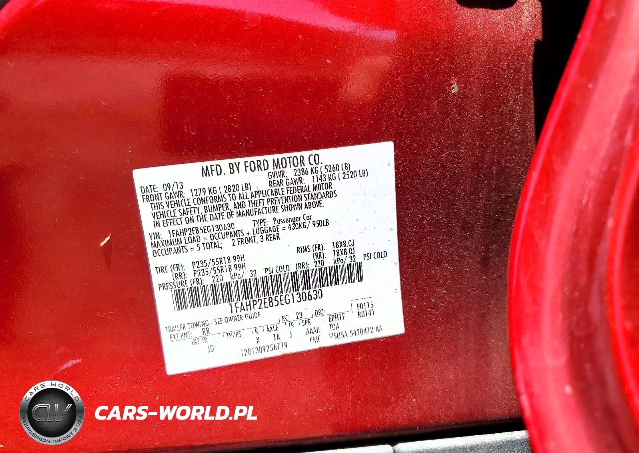 2014 Ford Taurus Sel VIN:1FAHP2E85EG130630 - 12