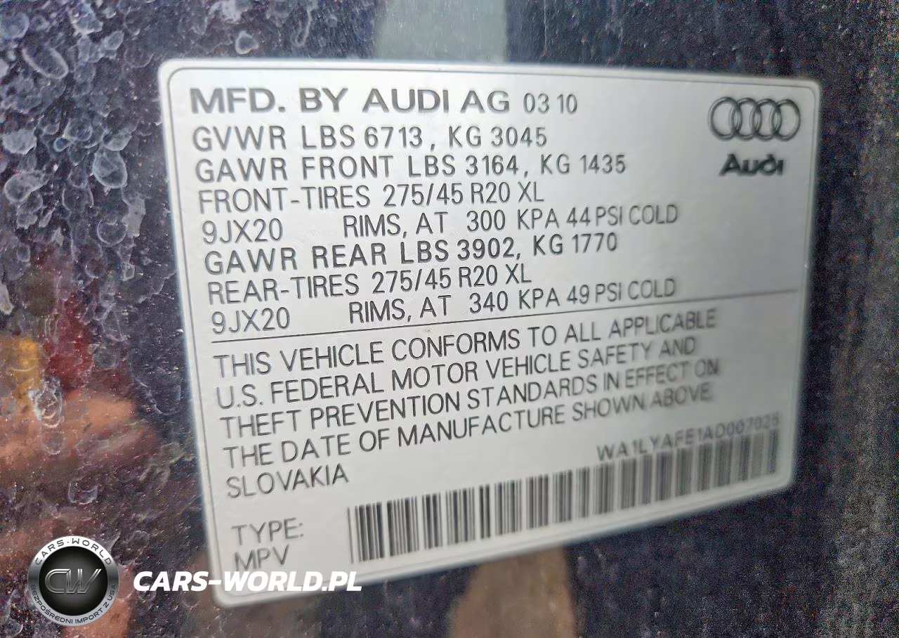 2010 Audi Q7 Premium Plus VIN:WA1LYAFE1AD007025 - 13