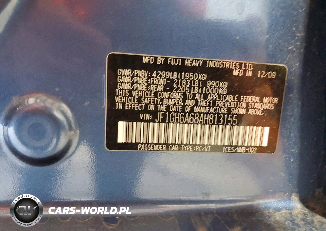2010 Subaru Impreza 2.5I VIN:JF1GH6A68AH813155 - 13