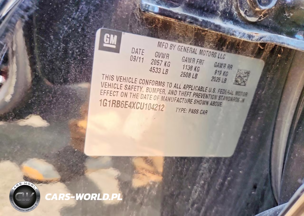 2012 Chevrolet Volt VIN:1G1RB6E4XCU104212 - 12